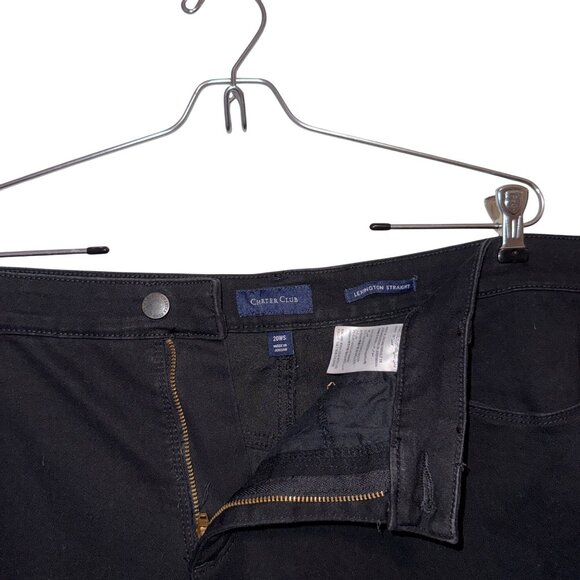 Charter Club Lexington Straight Black Jeans Womens Size 20WS - Picture 3 of 6